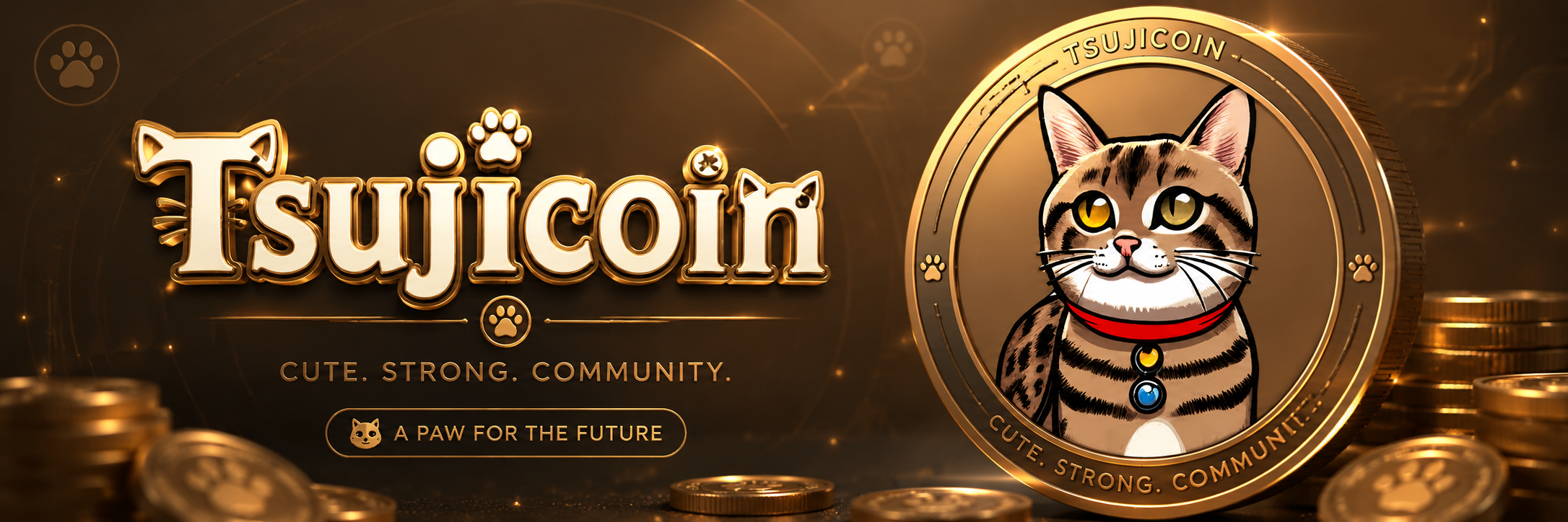 Tsujicoin banner — Cute. Strong. Community.